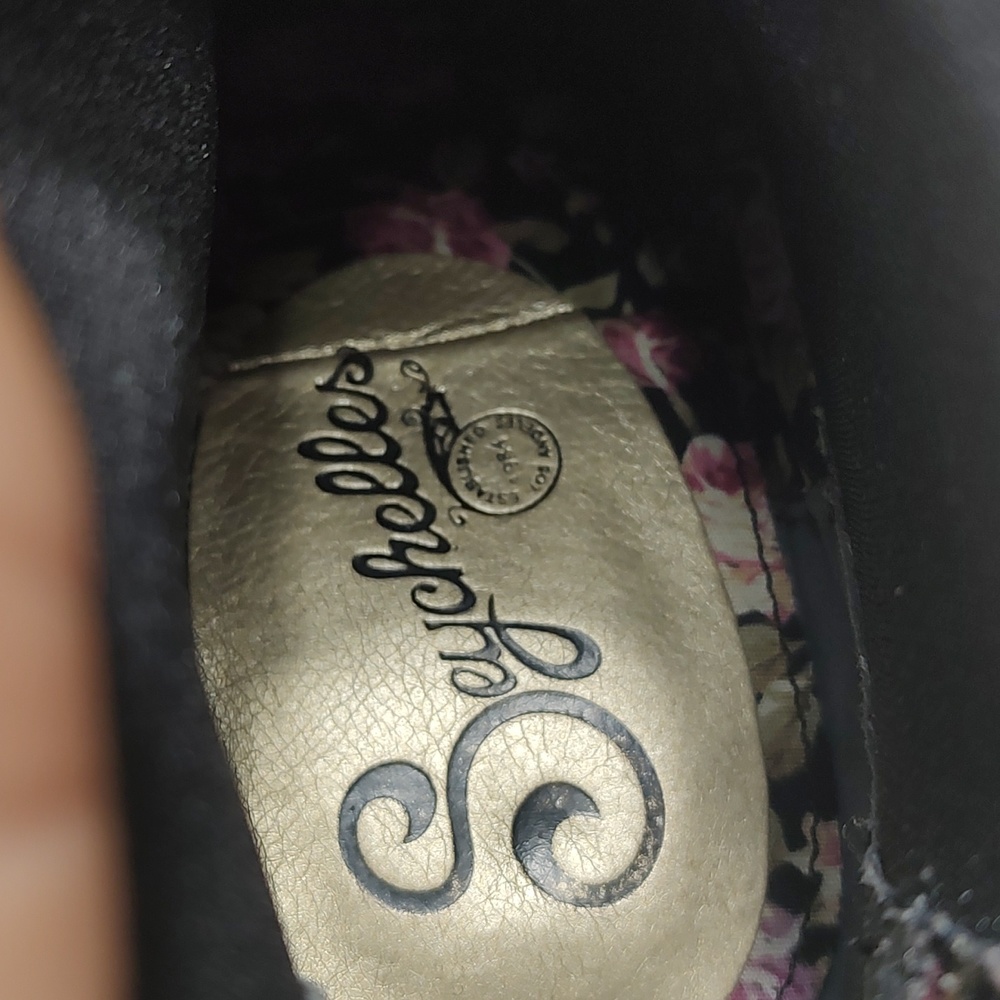 Seychelles Anthropologie Black Leather Wedge Slip On Booties Ladies Size 8 - Picture 5 of 7